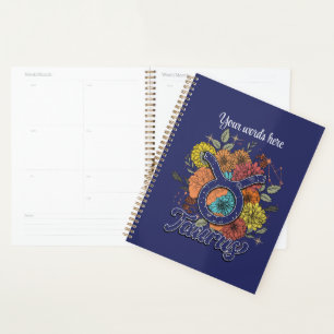 Create Your Own Starry Floral Taurus Zodiac Planner