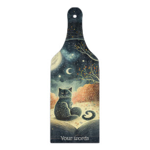 Create Your Own Starry Mystical Black Cat Cutting Board