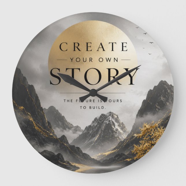 Create Your Own Story Inspirational Large Clock (Front)