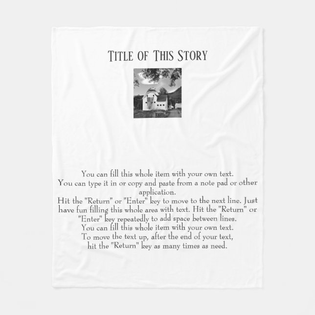 Create Your Own Story with Photo Fleece Blanket (Front)