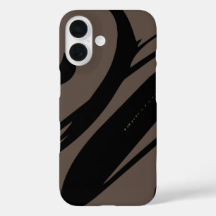 Create Your Own Stylish Modern Brown And Black iPhone 16 Case
