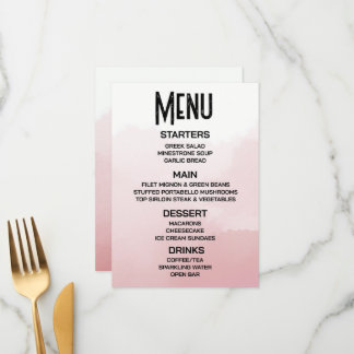 Create Your Own Subtle Red Ombre Watercolor Menu