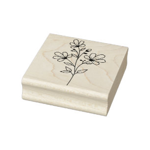 Create Your Own Summer Flower Blossoms Floral Rubber Stamp