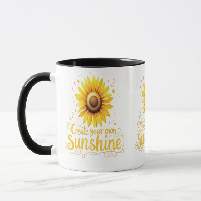Create Your Own Sunshine - Motivational Sunflower  Mug (Left)