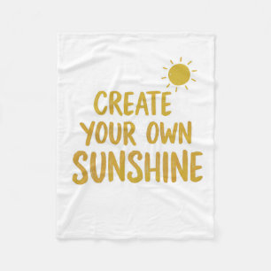 Create your own sunshine quote on fleece blanket