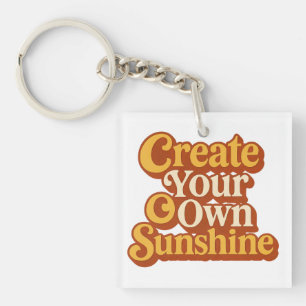 Create Your Own Sunshine Retro Key Ring