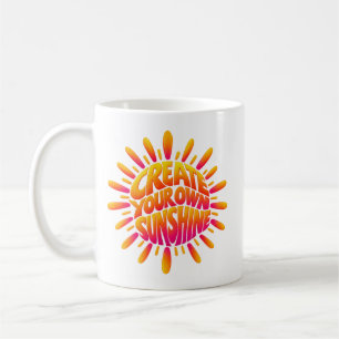 Create Your Own Sunshine Word Art Sun Typography Coffee Mug