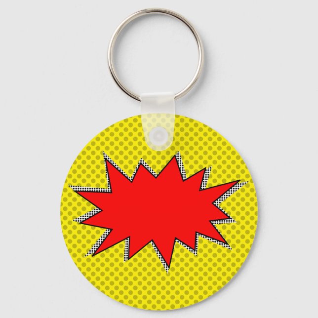 Create Your Own Superhero Onomatopoeias! Custom BG Key Ring (Front)
