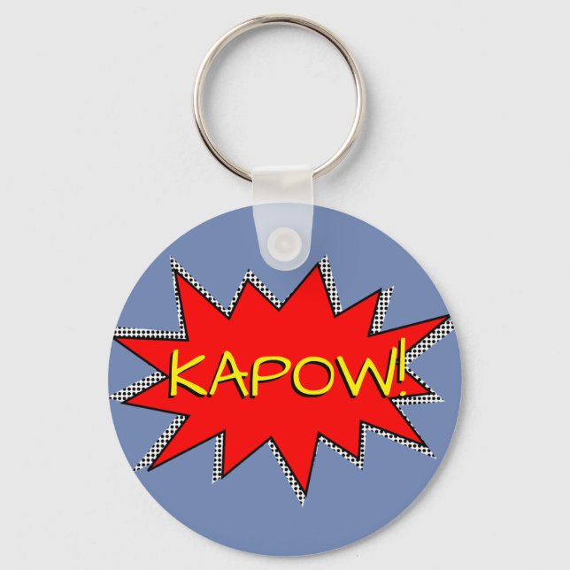 Create Your Own Superhero Onomatopoeias! KAPOW! Key Ring (Front)