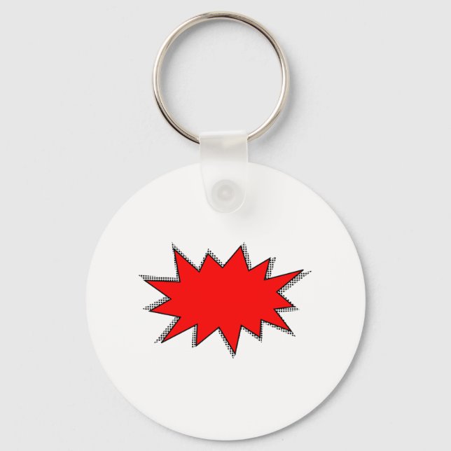 Create Your Own Superhero Onomatopoeias! POW! Key Ring (Front)