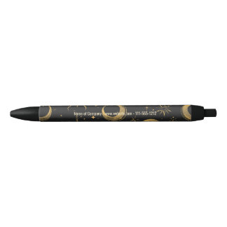Create Your Own Surreal Celestial Moon & Stars Black Ink Pen