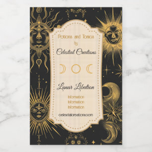 Create Your Own Surreal Celestial Moon & Stars Wine Label
