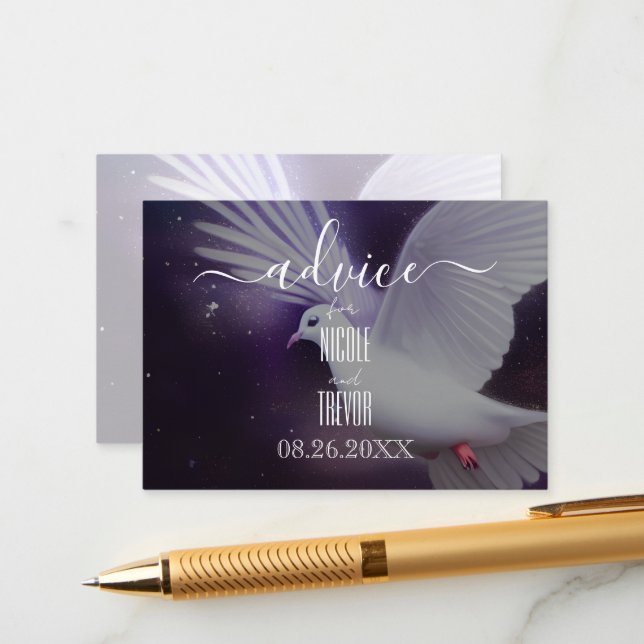 Create Your Own Surreal Painted Dove Advice Card (Front/Back In Situ)