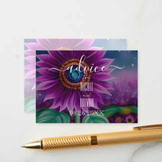 Create Your Own Surreal Purple Sunflower  Advice Card