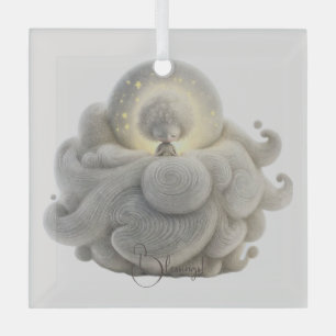 Create Your Own Sweet Mari Moon in Clouds Glass Tree Decoration