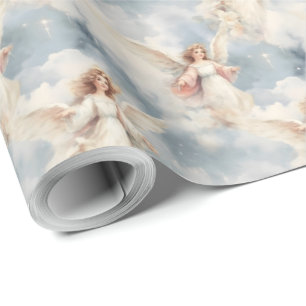 Create Your Own Sweet Romantic Vintage Angels Wrapping Paper