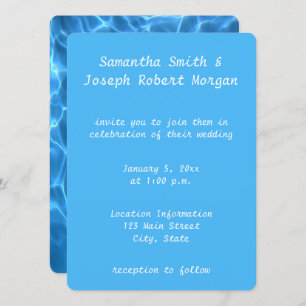 Create Your Own Swimming Pool Photo Wedding Invitation