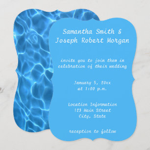 Create Your Own Swimming Pool Photo Wedding Invitation