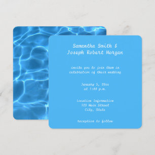Create Your Own Swimming Pool Photo Wedding Invitation