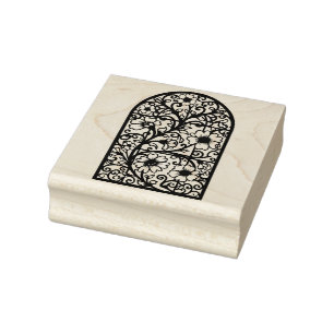 Create Your Own Tall Arched Flower Vine Window Rubber Stamp