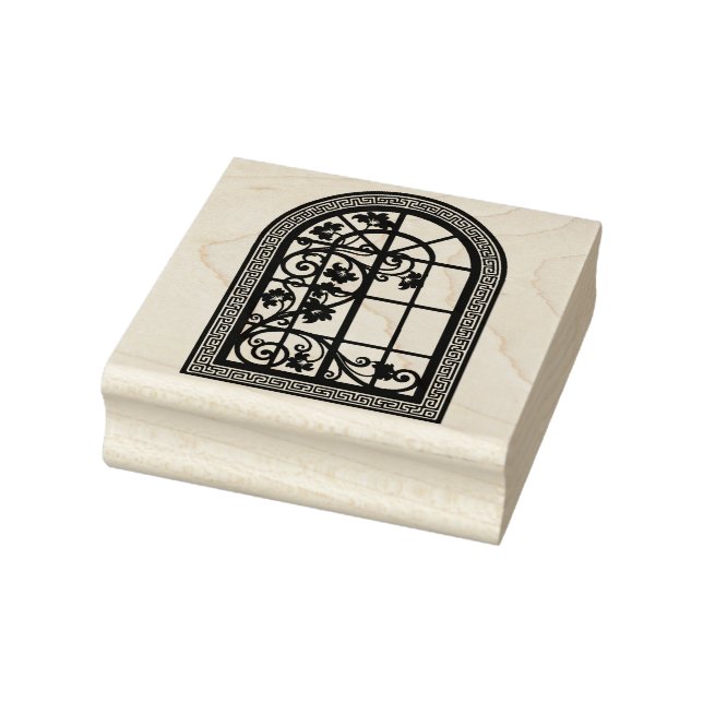 Create Your Own Tall Arched Ivy Vine Window Rubber Stamp (Stamp)