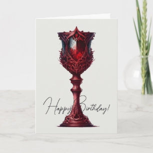 Create Your Own Tall Red Gothic Chalice Holiday Card