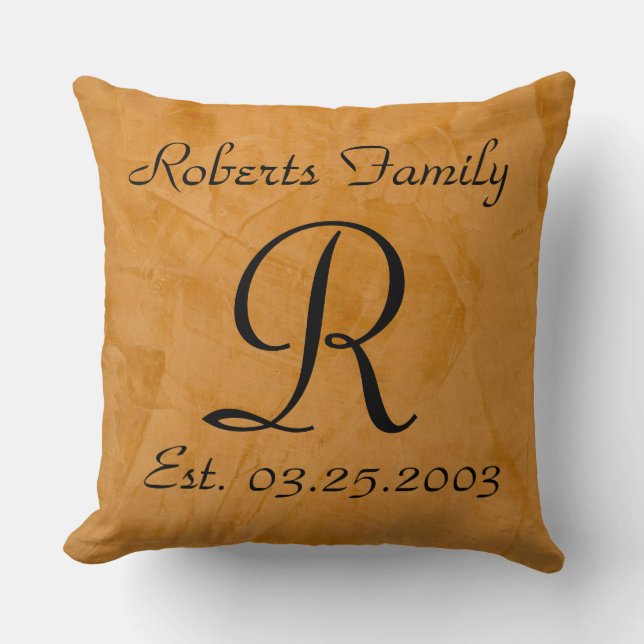 Create Your Own Tanned Faux Leather Monogram Cushion (Front)