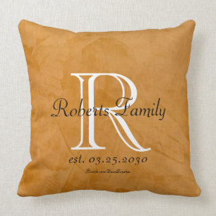 Create Your Own Tanned Faux Leather Monogram Cushion
