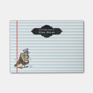 Create Your Own Teachers Name Personalised Owl Post-it Notes