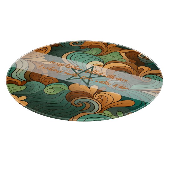 Create Your Own Teal Amber Waves Autumn Cutting Board (Corner)