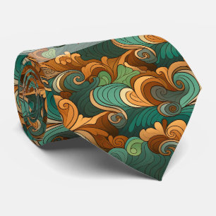 Create Your Own Teal Amber Waves Autumn Tie