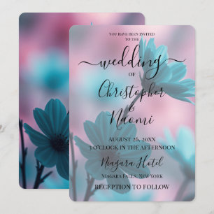 Create Your Own Teal Flowers Invitation