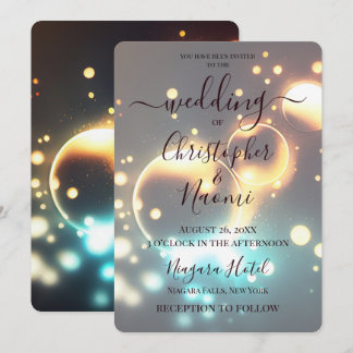 Create Your Own Teal Gold Bubbles Invitation
