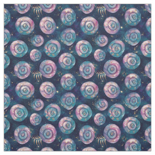 Create Your Own Teal Pink Gold Large Leafy Dots Fabric