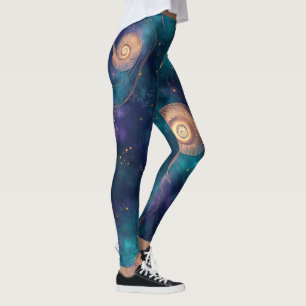 Create Your Own Teal Purple Spirals & Dots Leggings