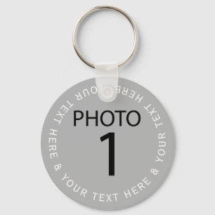 Create your own Template PHOTO & white colour text Key Ring