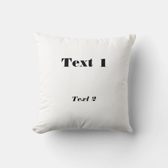 Create Your Own Text Name-Pillows Black Text Print Cushion (Front)