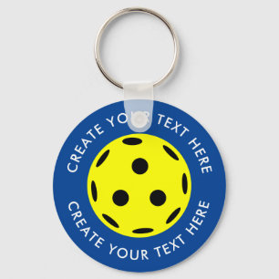 Create Your Own Text Pickleball Player Key Ring