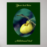 Create Your Own Text Yellow Lady Slipper Flower