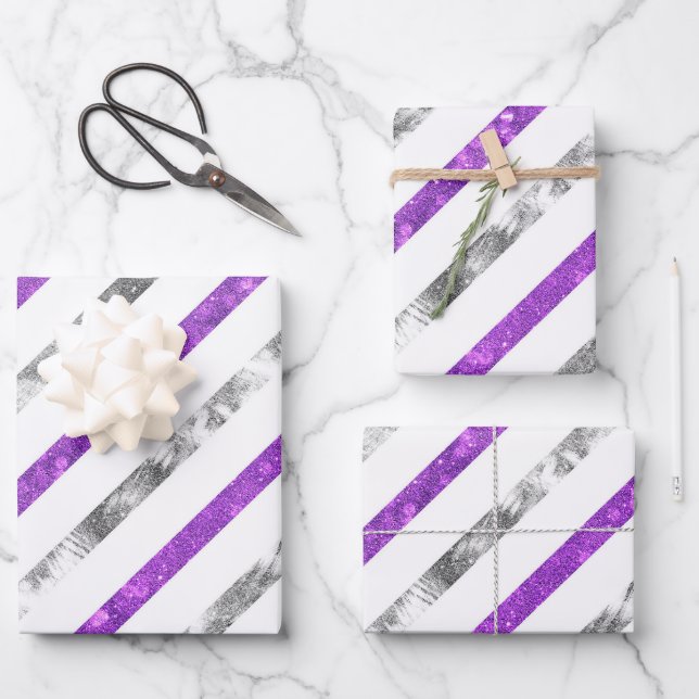 Create Your Own Texturised Stripes Wrapping Paper Sheet (Front)