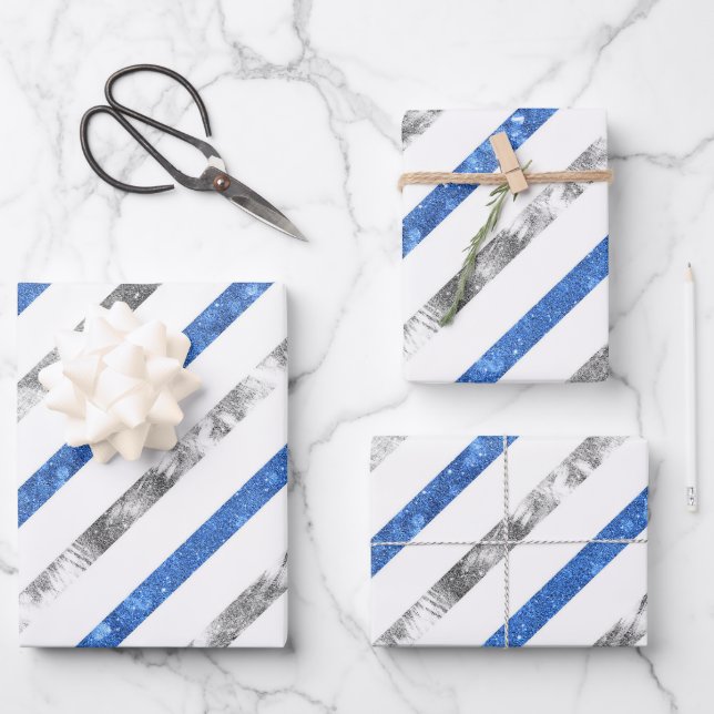 Create Your Own Texturised Stripes Wrapping Paper Sheet (Front)