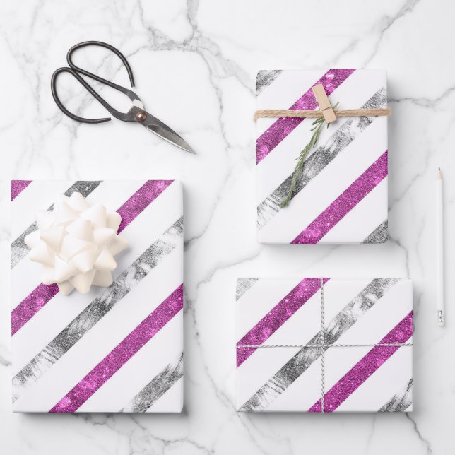 Create Your Own Texturised Stripes Wrapping Paper Sheet (Front)