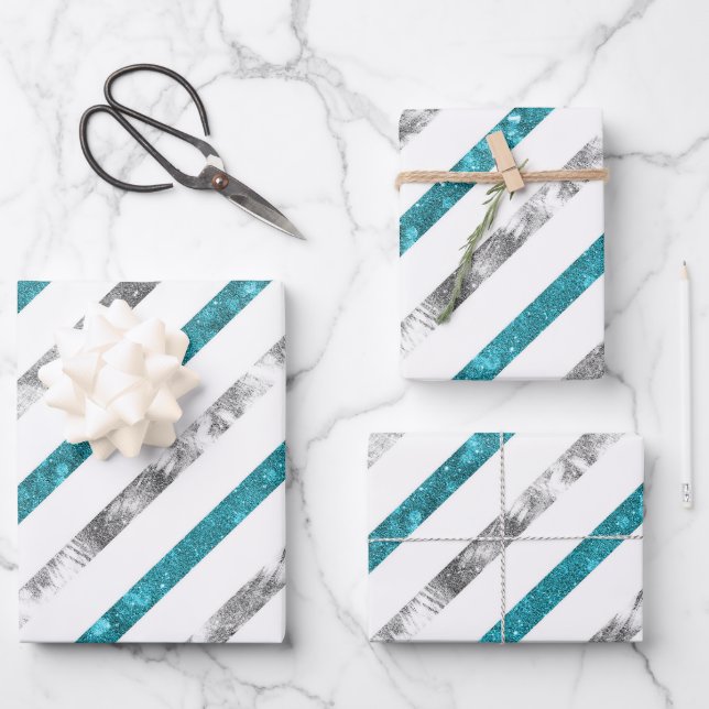 Create Your Own Texturised Stripes Wrapping Paper Sheet (Front)