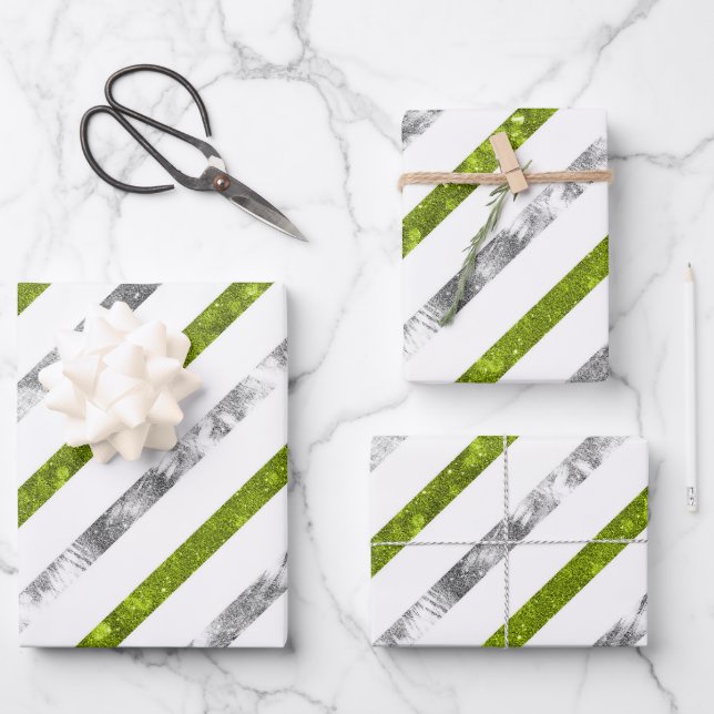 Create Your Own Texturised Stripes Wrapping Paper Sheet (Front)