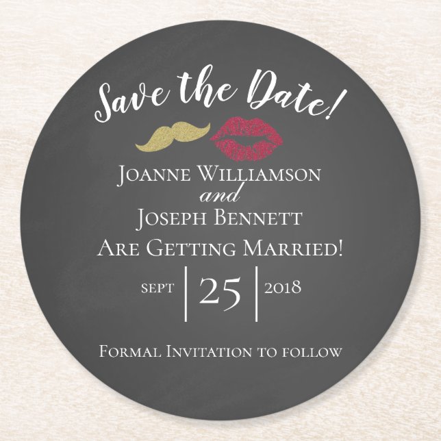 Create your own thank you coaster, save the date round paper coaster (Front)