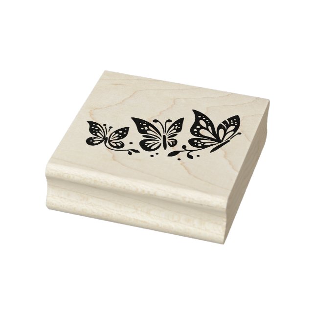 Create Your Own Three Butterflies Flying Rubber Stamp (Stamp)