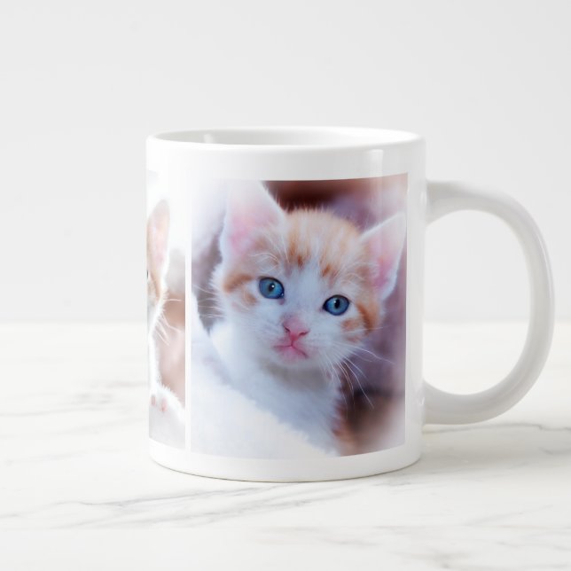 Create Your Own Three Family Pet Photo Large Coffee Mug (Right)