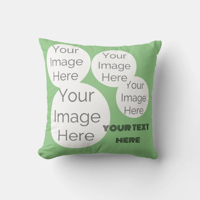 create your own Throw Pillow photo collage green (Front)
