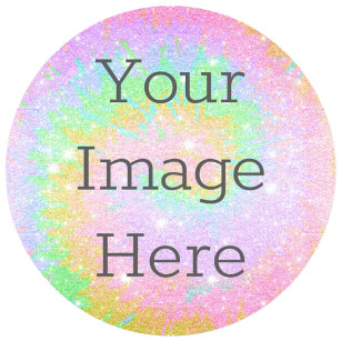 Create Your Own Tie Dye Rainbow Coloured Glitter Classic Round Sticker