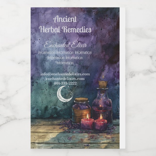Create Your Own Tinctures Candles Apothecary Wine Label (Single Label)